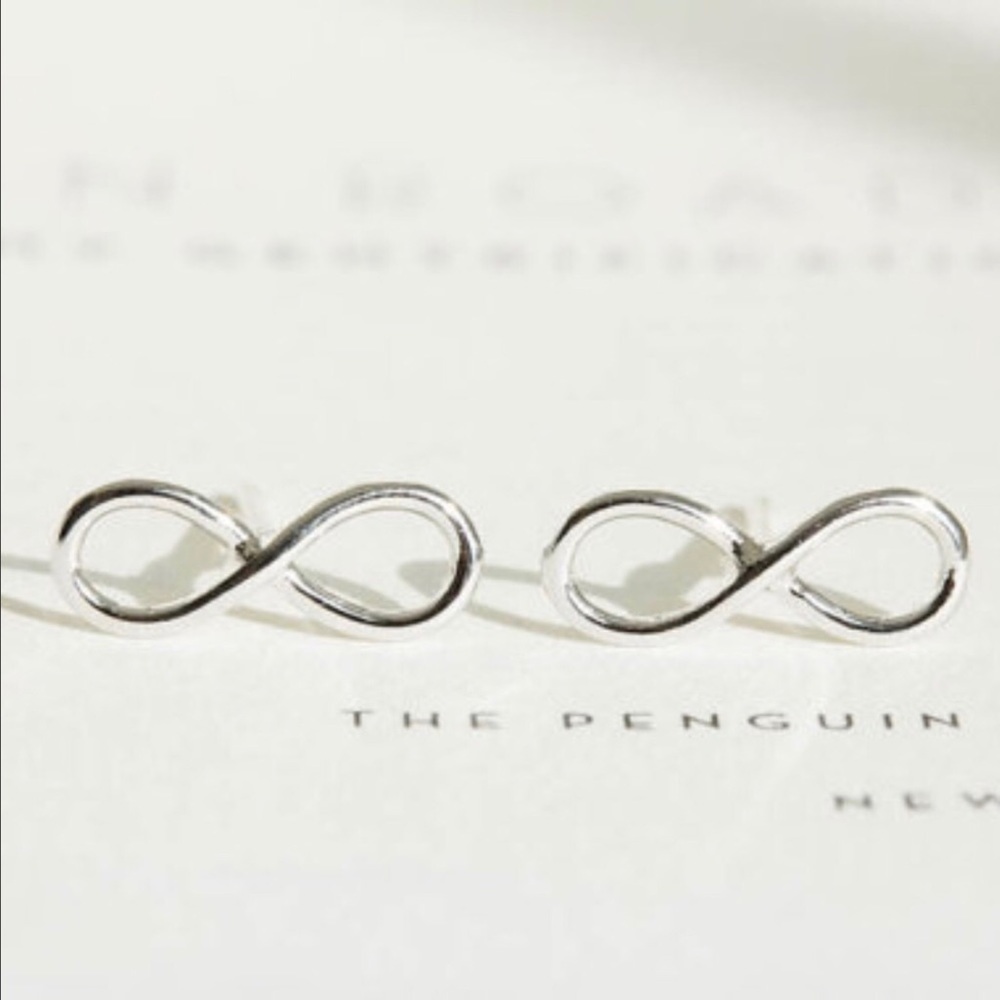 Infinity Stud Earrings-Silver Toned LAST PAIR!